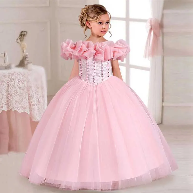 strapless open back dress Glittering Princess Wedding Gown with Puffy Sleeves – loveangeldress