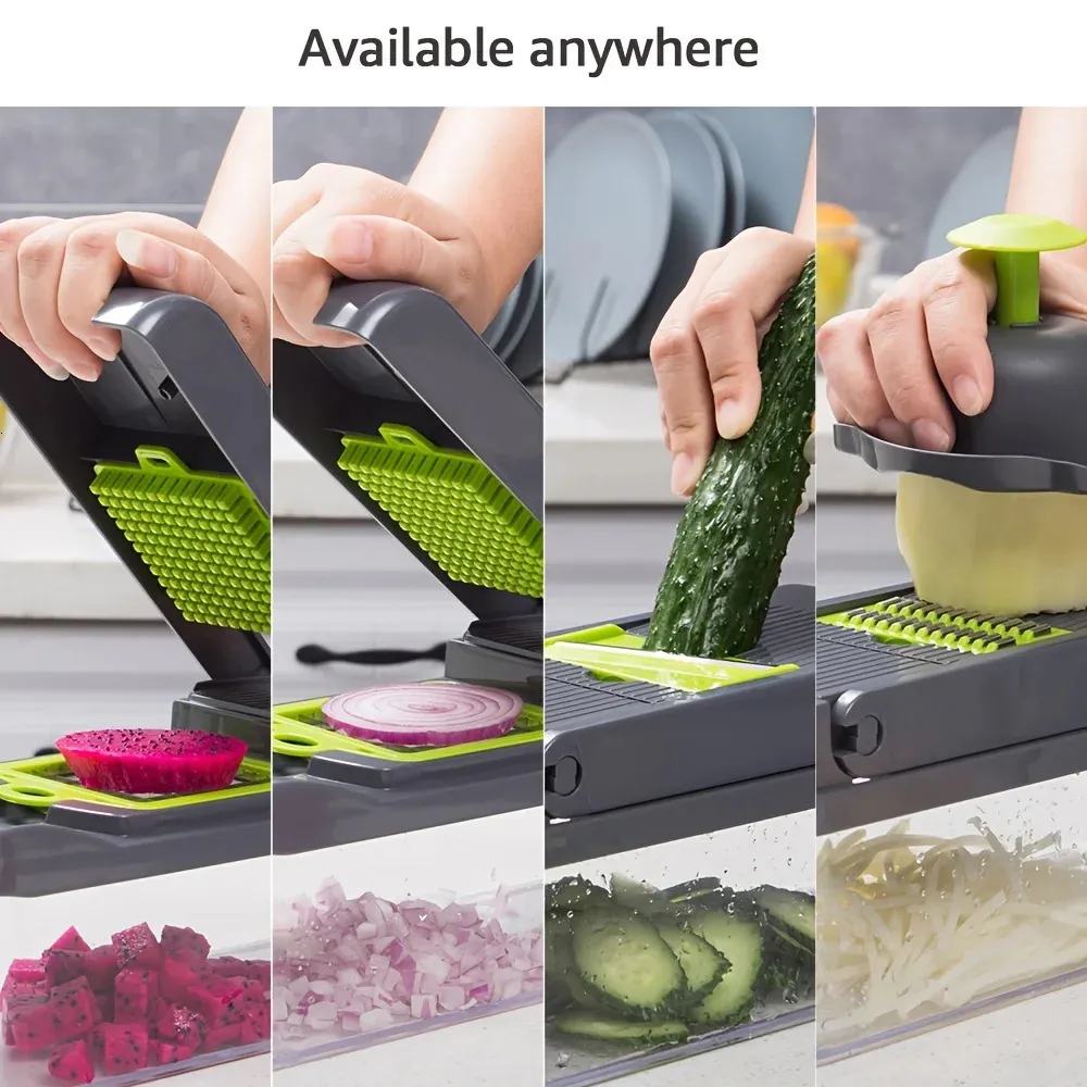 Multifunctional Vegetable Chopper Set with Container and Stainless ...