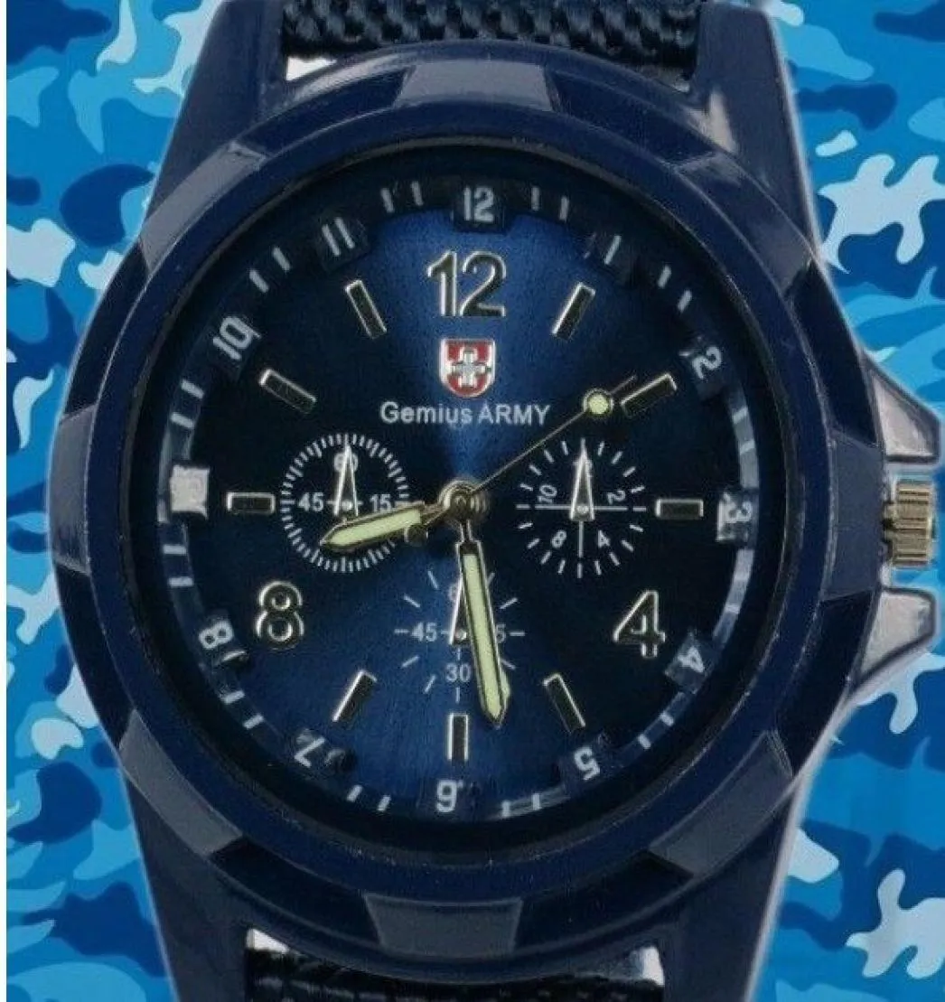 Nowy Man Watch Materiał płócienny WACH WACH Pilot Fabric Pilot Strap Sports Men039s Szwajcarski zegarek wojskowy 1546960788