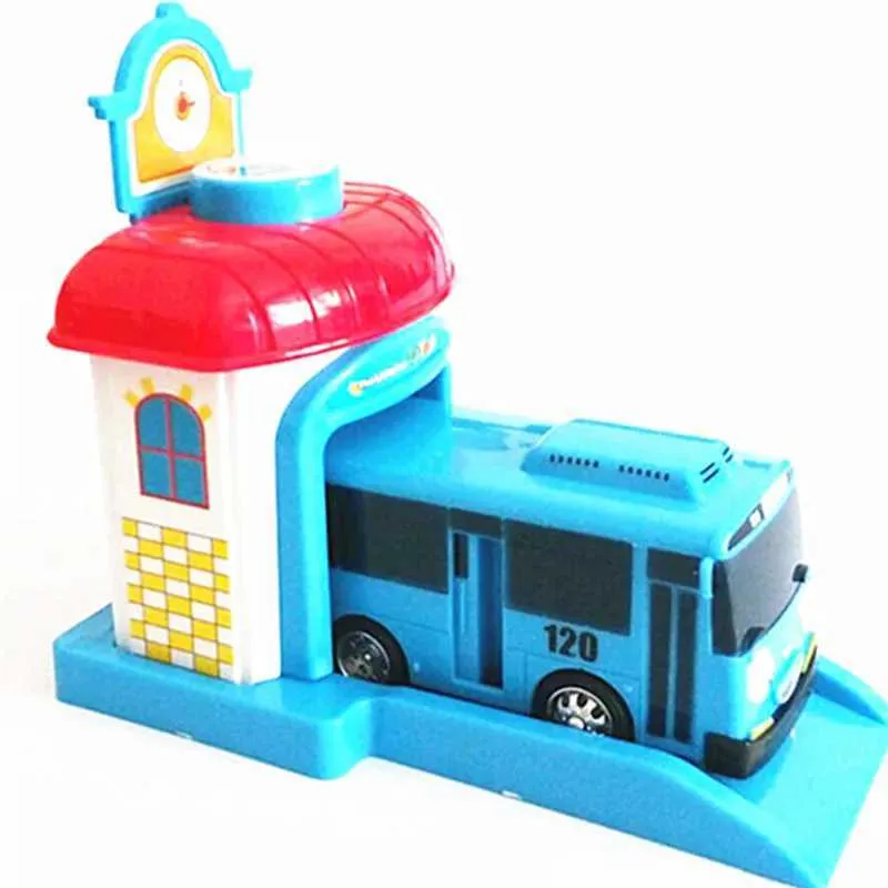 COCHES MODELARES DE DIECAST de una pieza dibujos animados coreanos lindo garaje tayo minibus modelo mini plástico araba oyuncak tayo childrens regalo de regalo wx