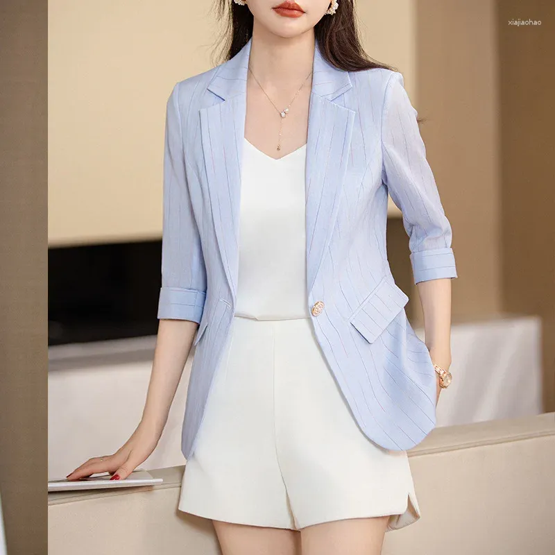 Damespakken Spring Summer Elegant Blazers Jackets Coat for Women Formal Business Work Wear Professional Ladies Office Carrière Offersleer tops