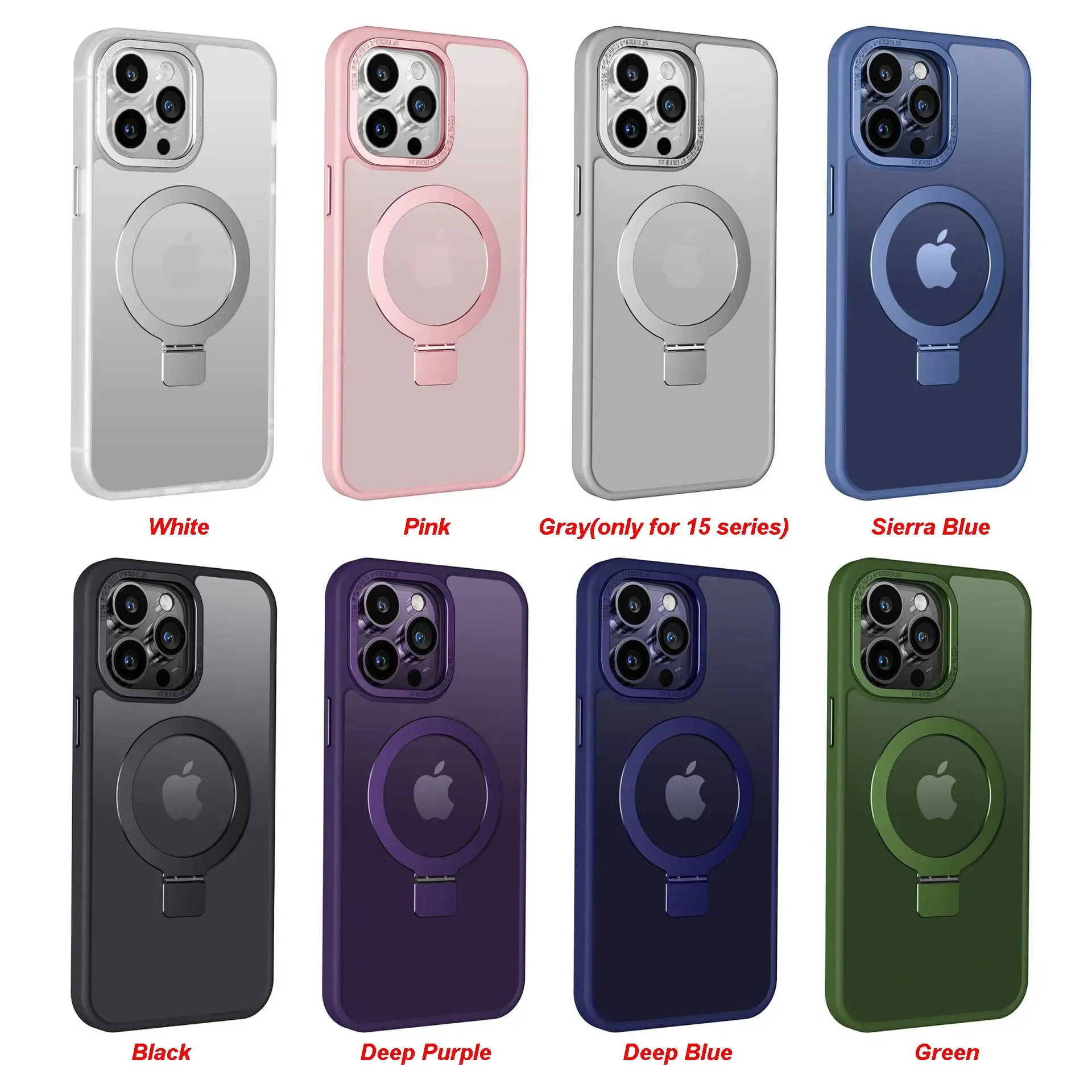 2024 Free shipping to home Premium Magnetic Phone Cases for iPhone 15 14 13 12 11 Pro Max Plus Strong N52 Magnets Kickstand Translucent Matte CellPhone Cover