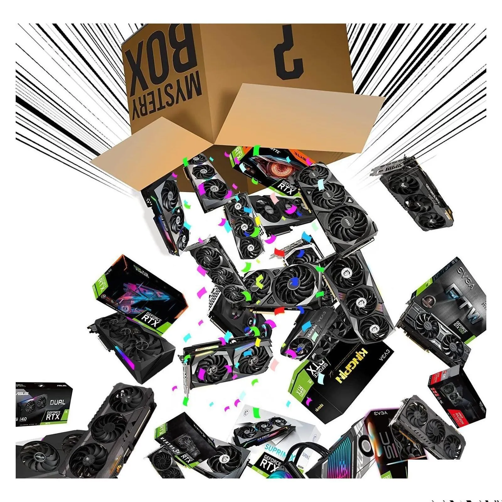 Grafikkarten die meisten glücklichen Mysteryboxen 100% Gewinne hochwertiger Überraschungsgeschenke Blindkasten zufällig y Spielzeug 2022 Weihnachtsropfen Deliv Deli Otogf