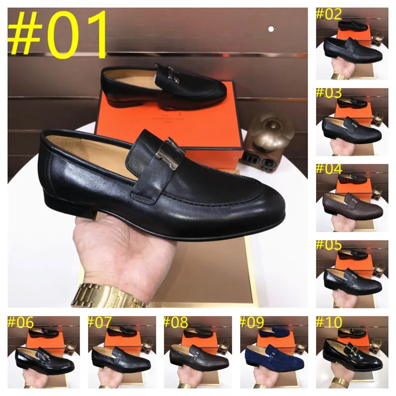 A4 Luxury Gear en cuir Chaussures en cuir noir Brown Penny Mandis Slip on Formal Mens Robes Chaussures Bureau de mariage Business Men de chaussures décontractées Taille 3846