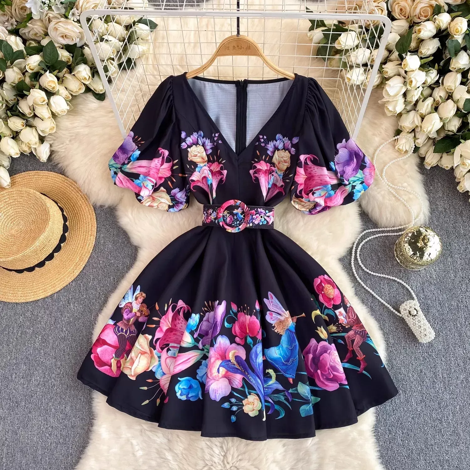 black mini dress a line CELINE A-LINE BLACK MINI DRESS main image 1