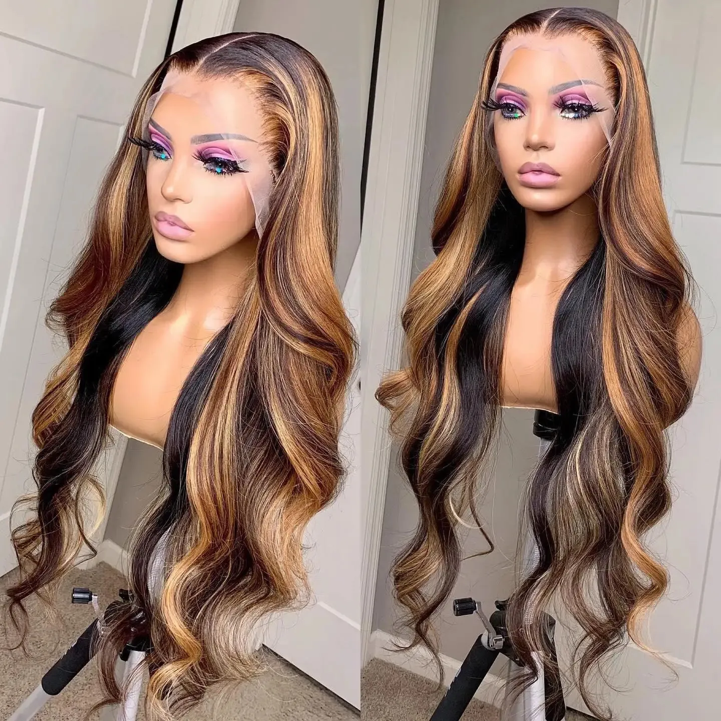 Ombré blonde 2019 beach wavy Lacefront wig long Ombre Blonde Mid Length Lace Front Wig. Jenni by CelebWigs main image 2