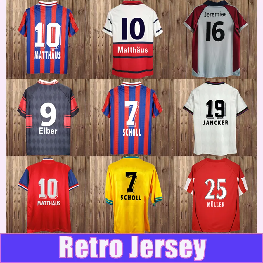 1993 1995 Sch0ll Matthaus retro voetbal jersey Klinsmann Muller Papin Kuffour Helmer Jancker Rizzitelli Remberg Ribery Football Shirts Uniformen