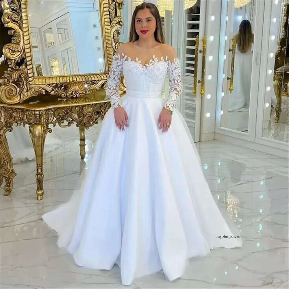 Beaded lace wedding dress with pleated skirt hotsell