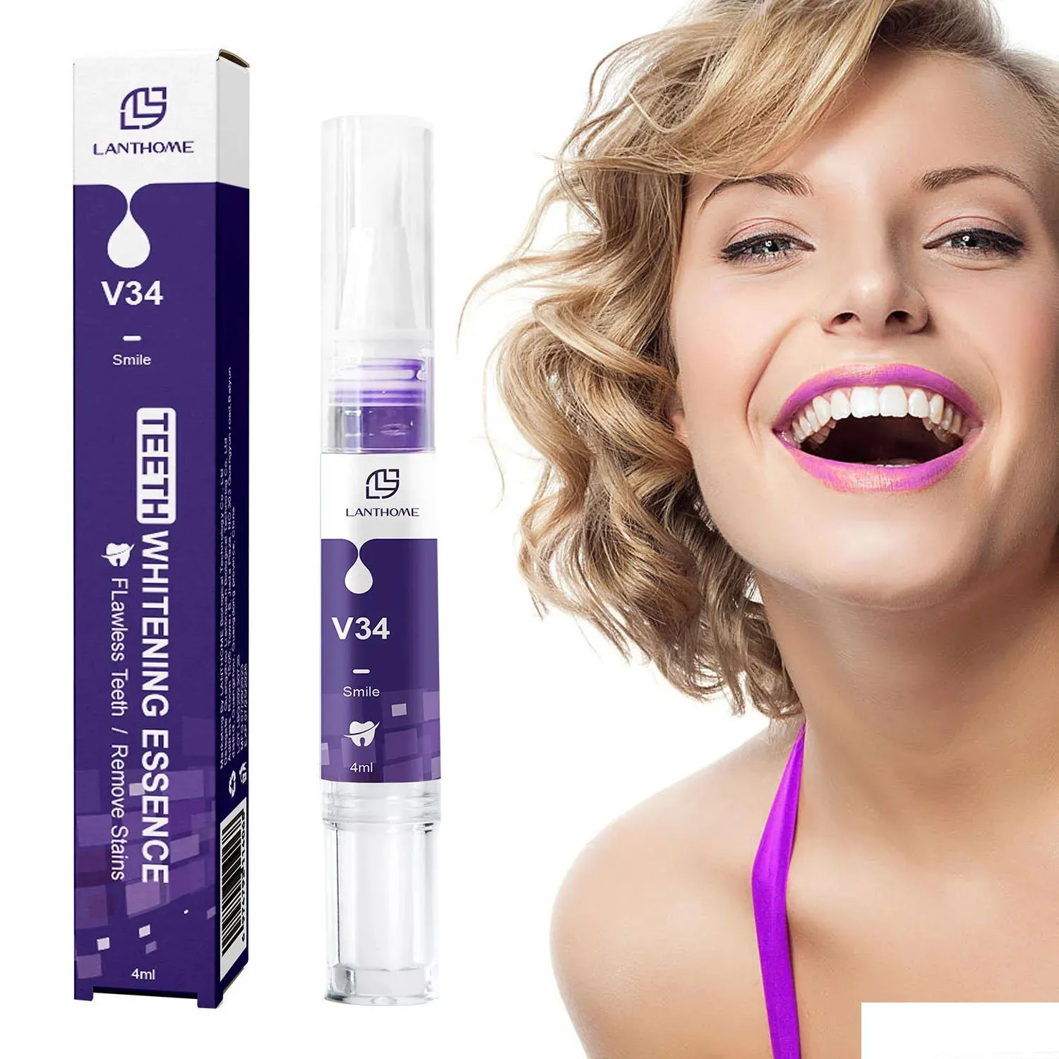 New Lanthome Teeth Whitening Essence Beauty Pen Yellow & Black Removals