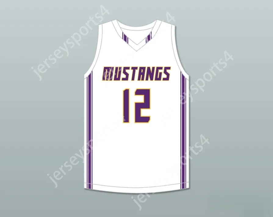 Anpassad Nay Namn Youth/Kids Max Christie 12 Rolling Meadows High School Mustangs White Basketball Jersey 1 Stitched S-6XL