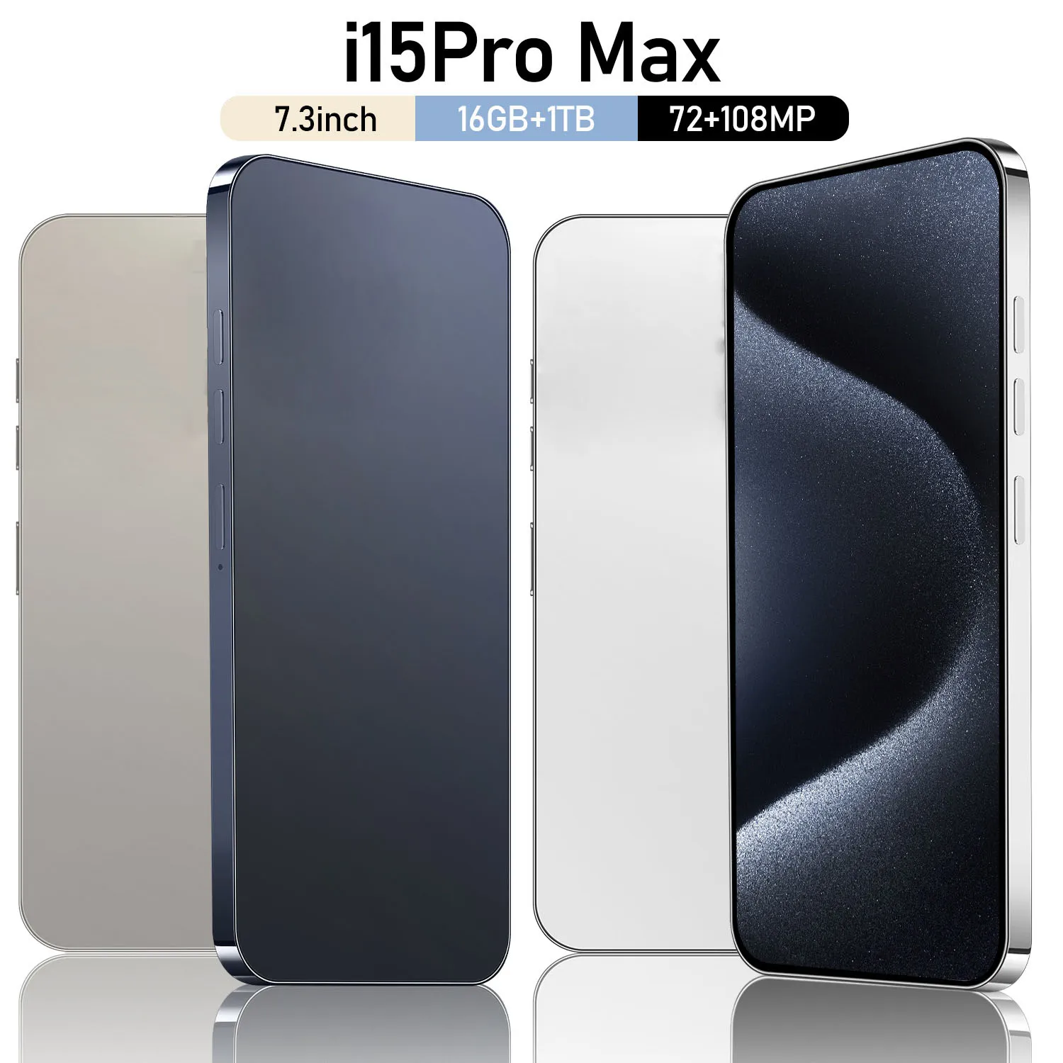 I15 Pro Max Cell Phones 7.3インチスマートフォン4G LTE 5G Android OS RAM 256G 512G 1TBカメラ48MP 108MP FACE ID GPS OCTA CORE ANDROID携帯電話高設定