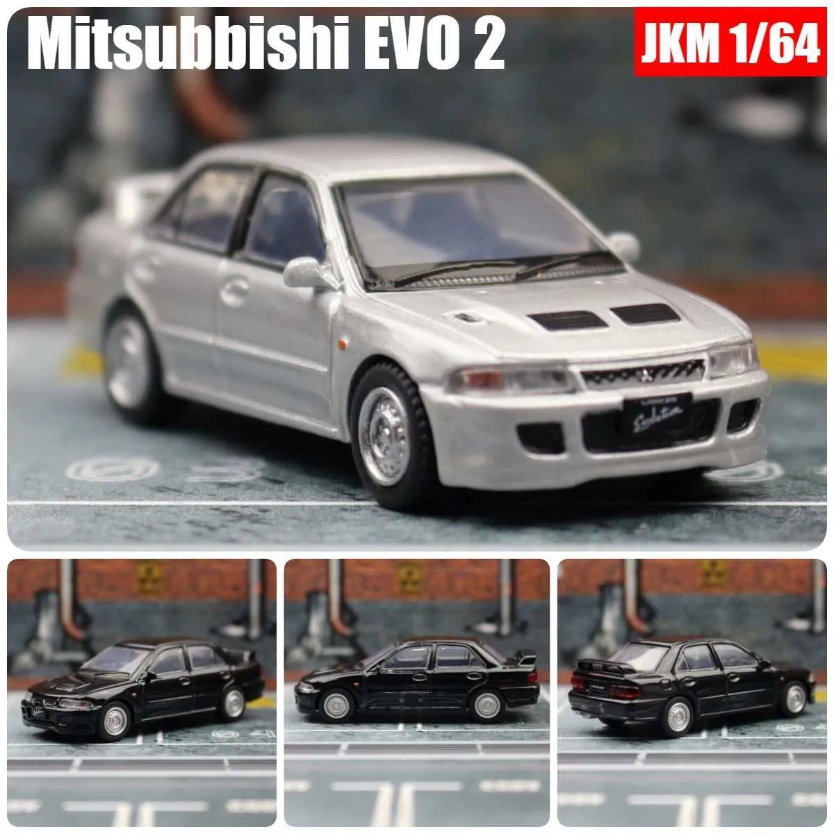 Diecast Model Cars 1 64 Mitsubishi Lancer Evolution II EVO 2 Toy Car 1/64 JKM Diesel Metal Super Sport Vehicle Model Miniature Collection Gift WX