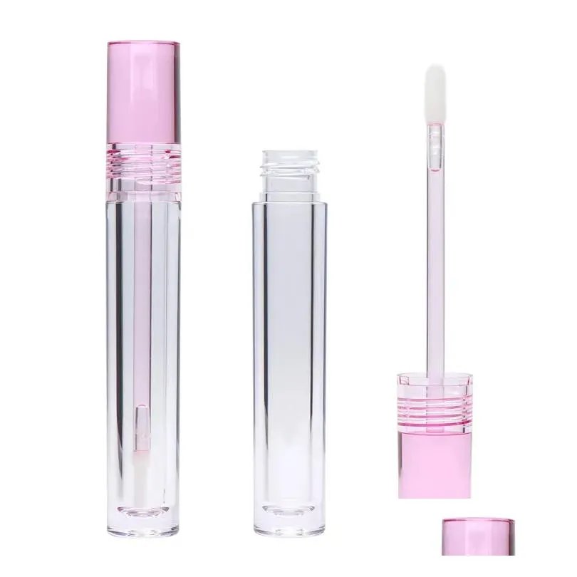 Förpackningsflaskor Partihandel DIY Lip Gloss Tubes Bottle Empty 7,8 ml Lipgloss Tube Round Transparent Packing With Wand Clear 3 Colors Dhnbe
