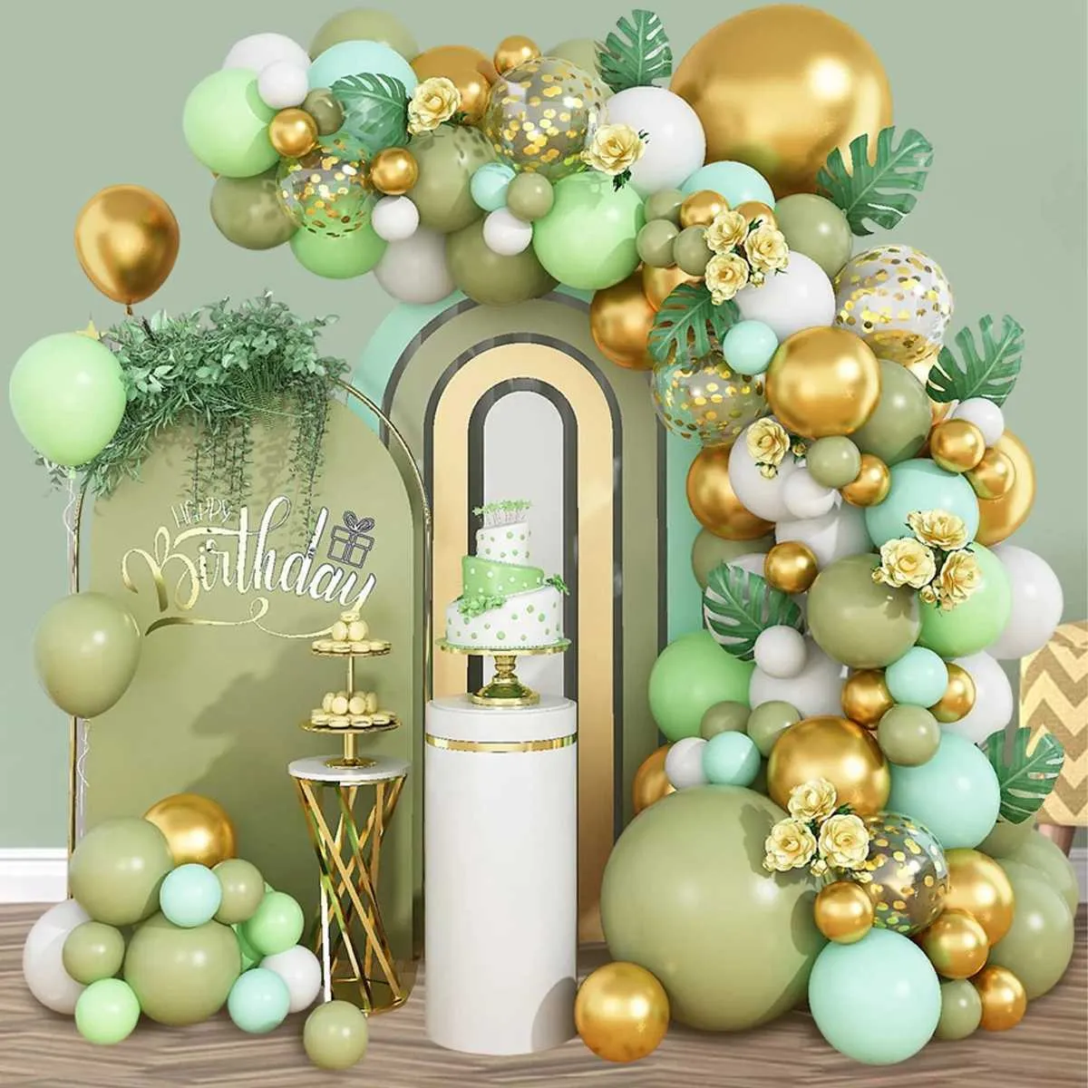 Party Balloons Avocado Green Latex Birthday Balloons Garland Arch  display picture 1
