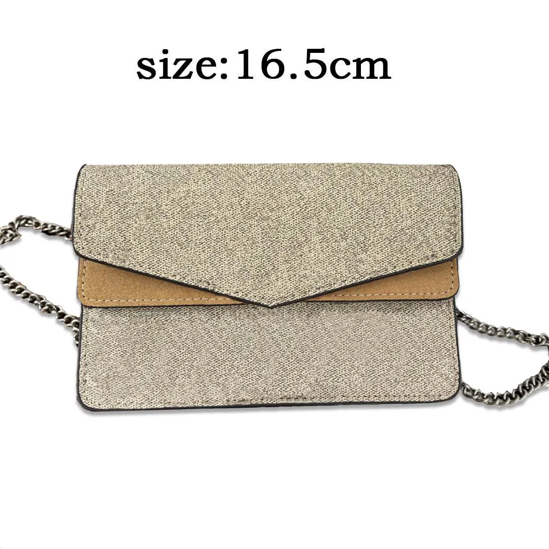 Tasarımcı Çanta Moda Çantası Mini Yılan Desen Mektup Dikilmiş Zincir Tek Omuz Çantası Crossbody Çanta Boyutu 16.5cm 001