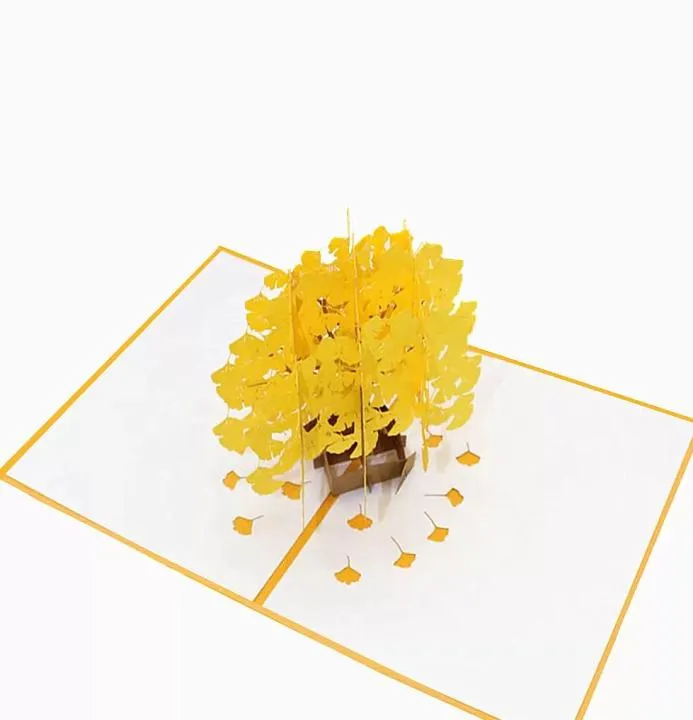 3D wenskaarten Gold Ginkgo Leaf Trees Pop Up Card For Mom Wife Birthday Dank u Gefeliciteerd Valentine039S Day Kids GIF3365932