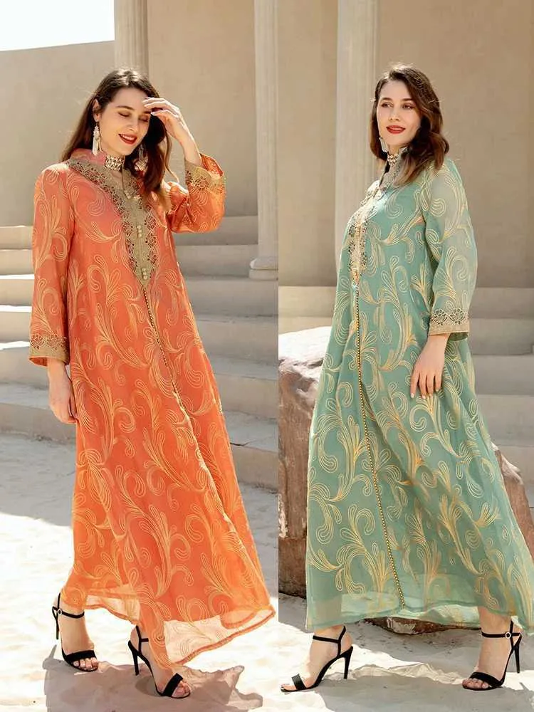 Ethnic Clothing New Spring Ramadan Muslim Dress Women Eid Mubarak Abaya Dubai Islam Morocco Kaftans Turkey Dresses Robe De Soir Djellaba Femme T240515