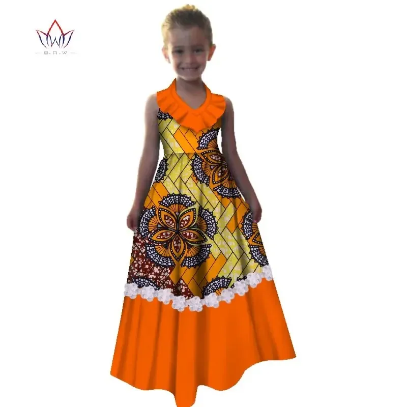 African Print Dashiki Dress for Girls Summer Cotton Kids Clothing