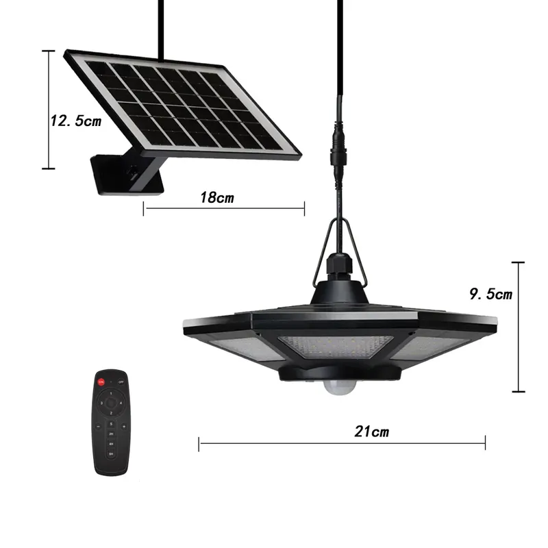 DHgate Waterproof Solar Shed Light 1000lm Wireless Security Lighting with Remote Control for Outdoor Coop Black Pack of 2 Renewable Energy