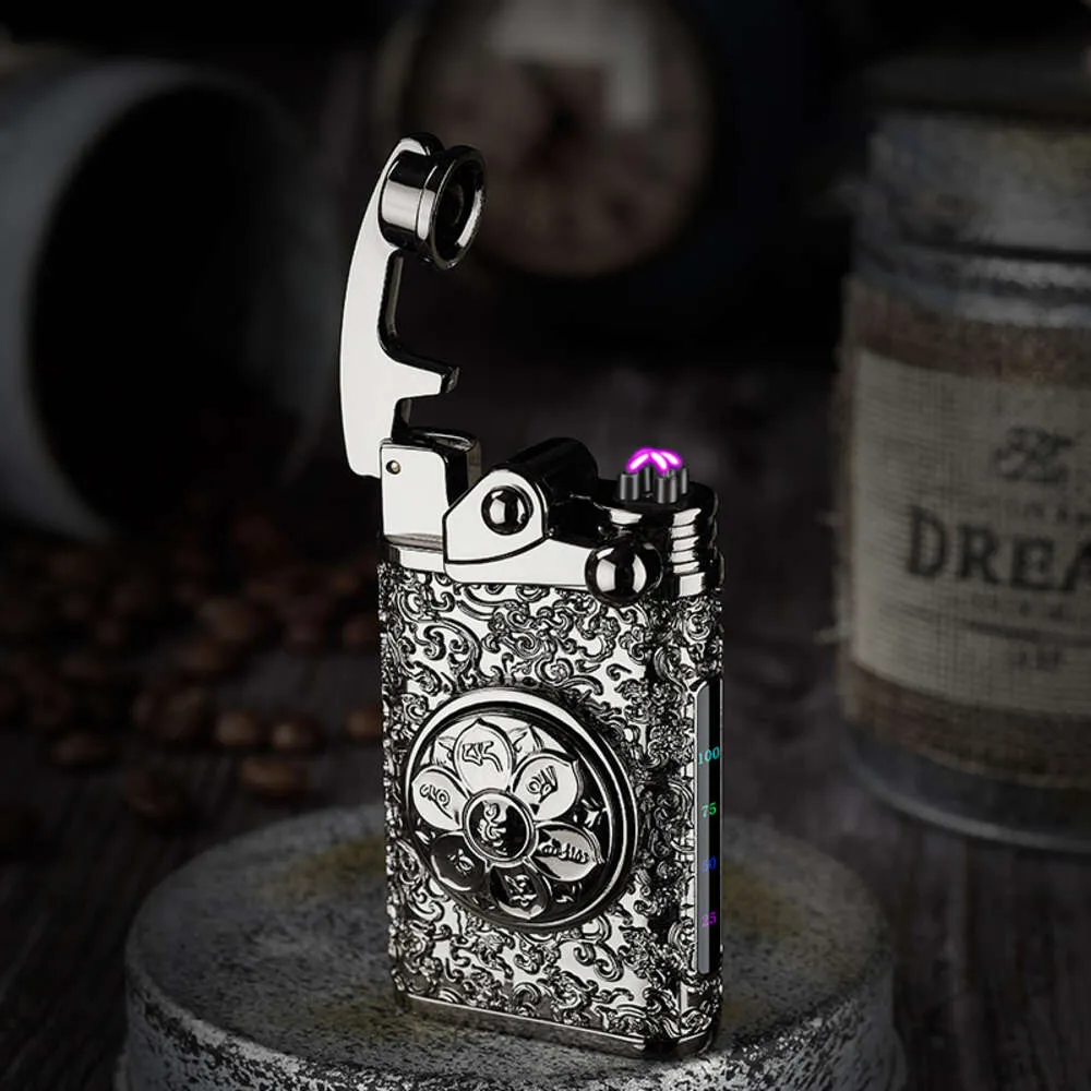 Th793 Creative Dual Arc Light Light USB Charge Rocker Ignition Metal Cigarette Metal Lighter
