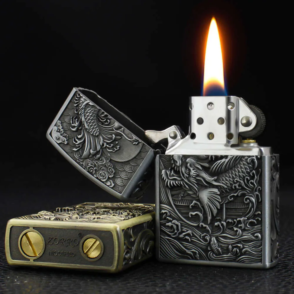 DHgate.com:Exquisite Metal Dragon Em Fish Kerosene Grinding