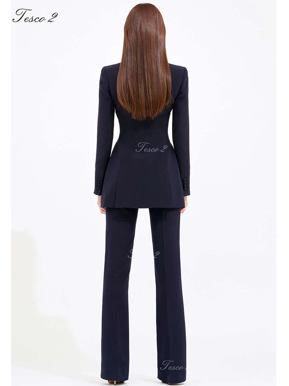 Nouvelle femme Slim Fit Flare Mop Pant Chic et élégant Femmes Formal Office Lady Suit pour le printemps automne