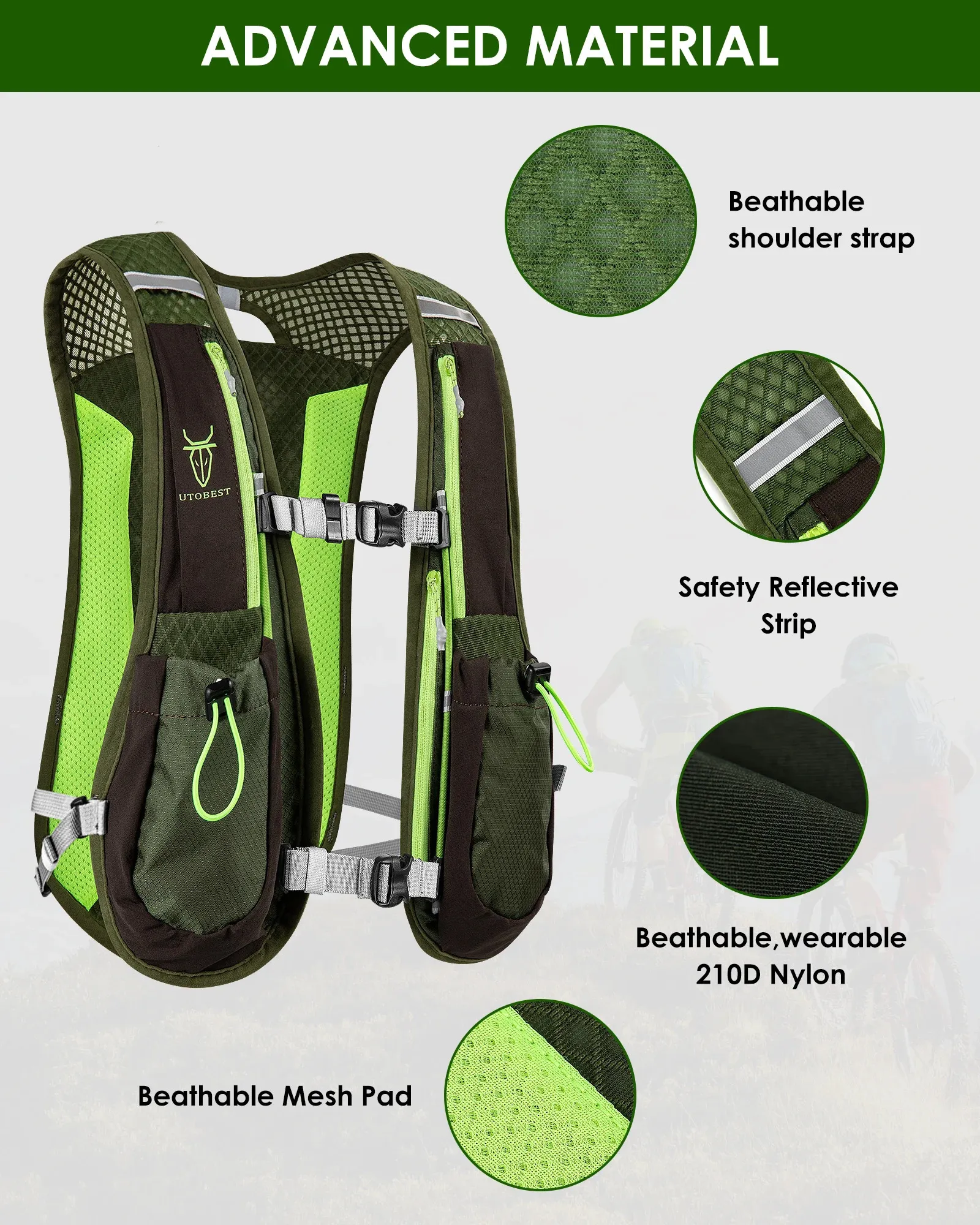 UTO Trail Running Backpack 5L Ultra Lightweight Hydration Vest With 1.5L Water Bladder For Bicycle Marathon Hiking 240517 From 27 42 DHgate