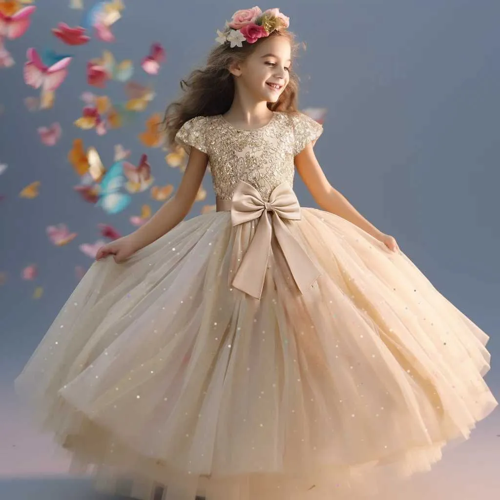 Girls Champagne Princess Dress - Elegant Vintage Birthday Party Dress,  Formal Long Gown for Kids 3-10 Years, Prom & Ceremony from Dhgate Girl's  Dresses - price 43.78