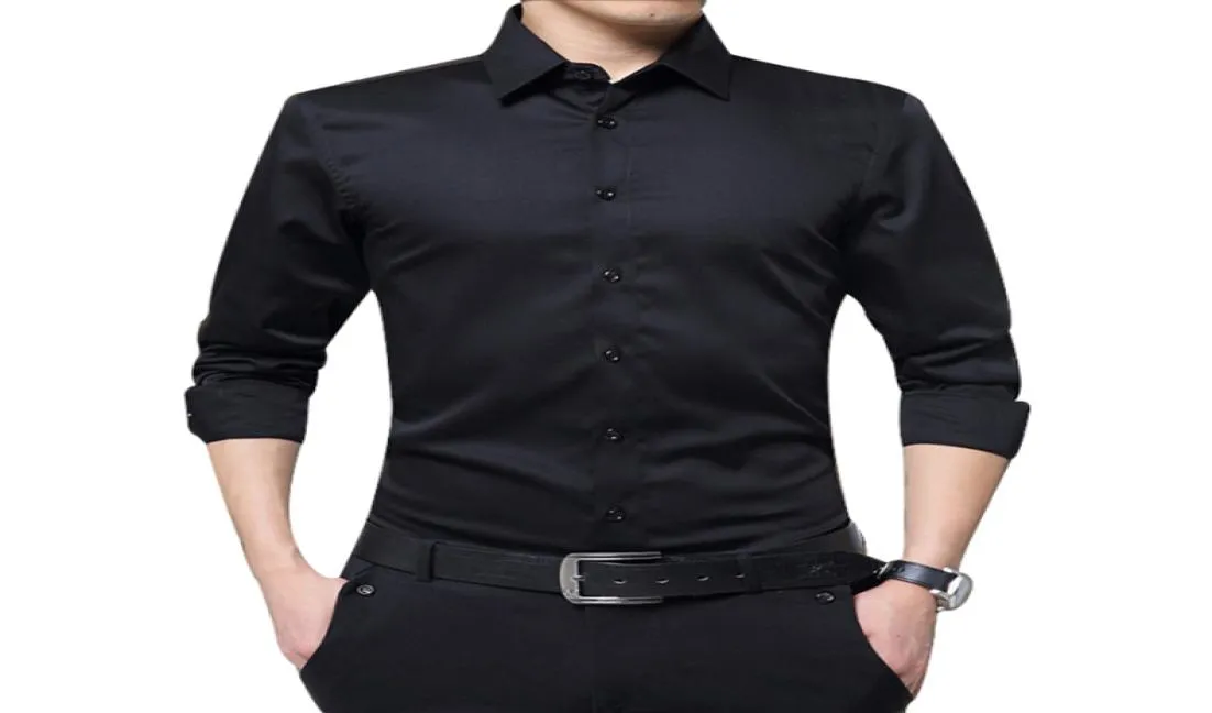 Men camisas de negócios camisetas de manga longa camisas de luxo formal de luxo selidos camisas casuais masculina vestido elegante tops4464290