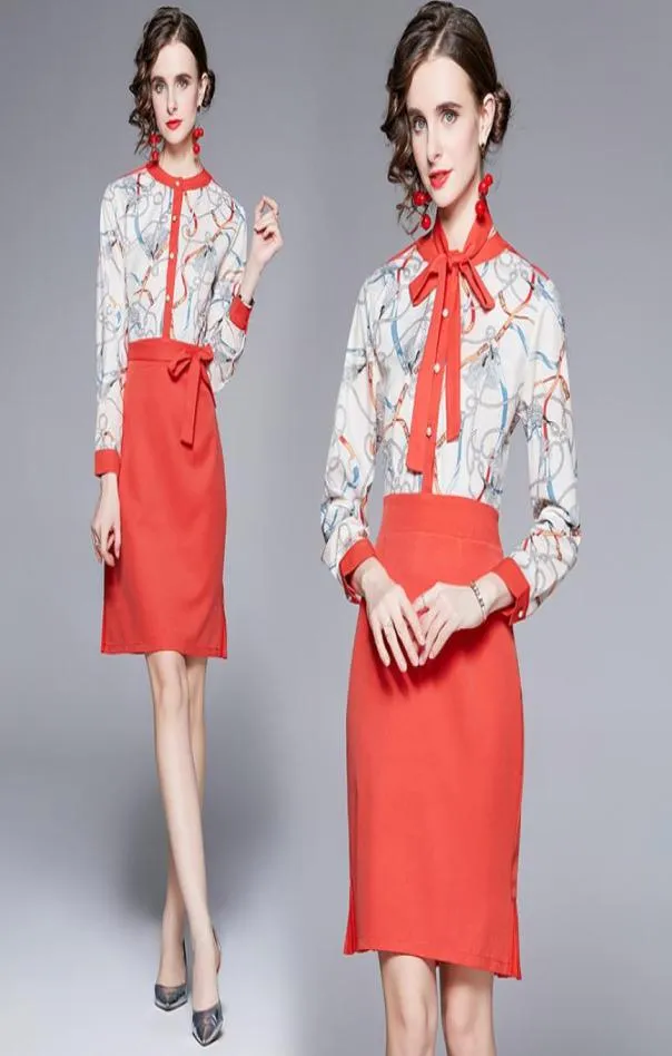 2022 Vintage Ribbon Bow Elegant Dress Women Long Sleeve Oneck Holiday Runway Slim Aline Lace Up Dresses Spring Autumn Office Lad6359466