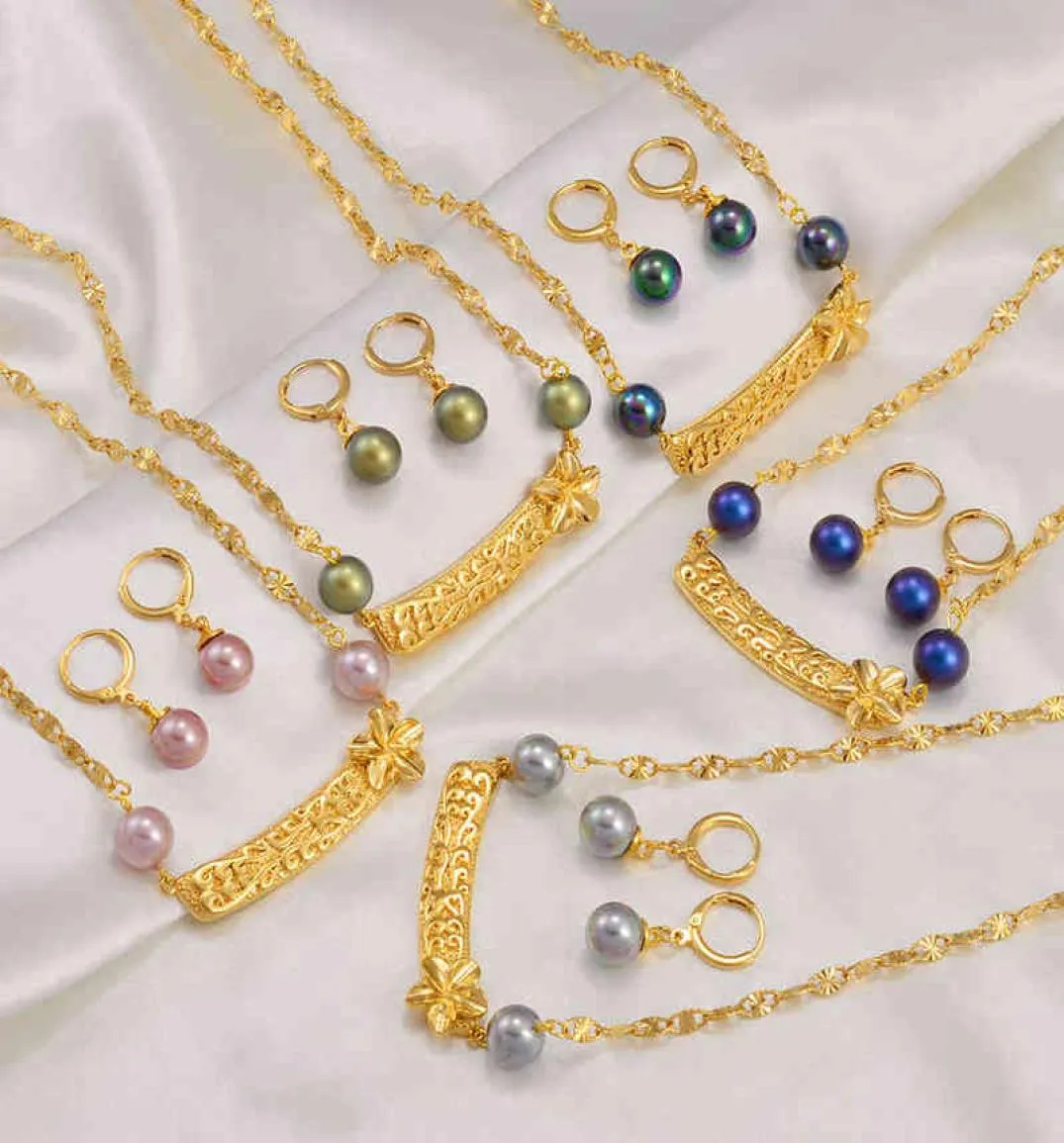 Anniyo Hawaiian Pearl Jewelry sets Charm Pendant Necklaces Earrings Pohnpei Guam Micronesia Chuuk ese Kiribati #248706 2112046201609