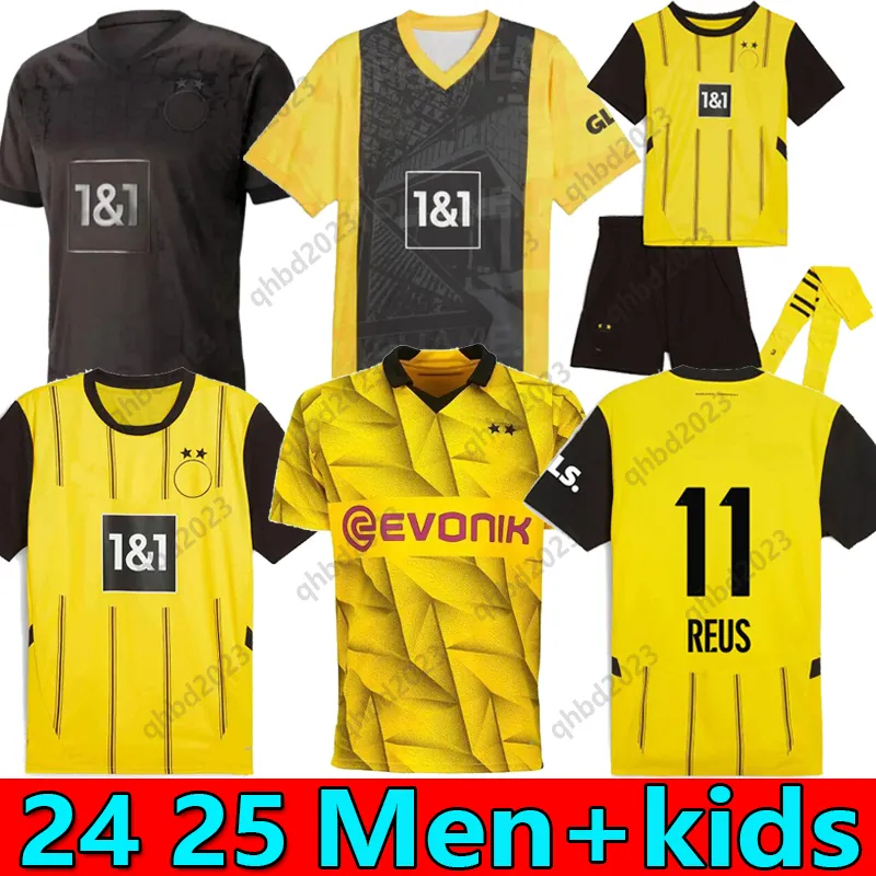 24 25 Sancho REUS Soccer Jerseys Dortmunds Borussia f.nmecha Kamara Футбольная рубашка 110 -й Haller Neongelb Hummels Brandt Yeyna Bellingham Men Men Kids Kit Special