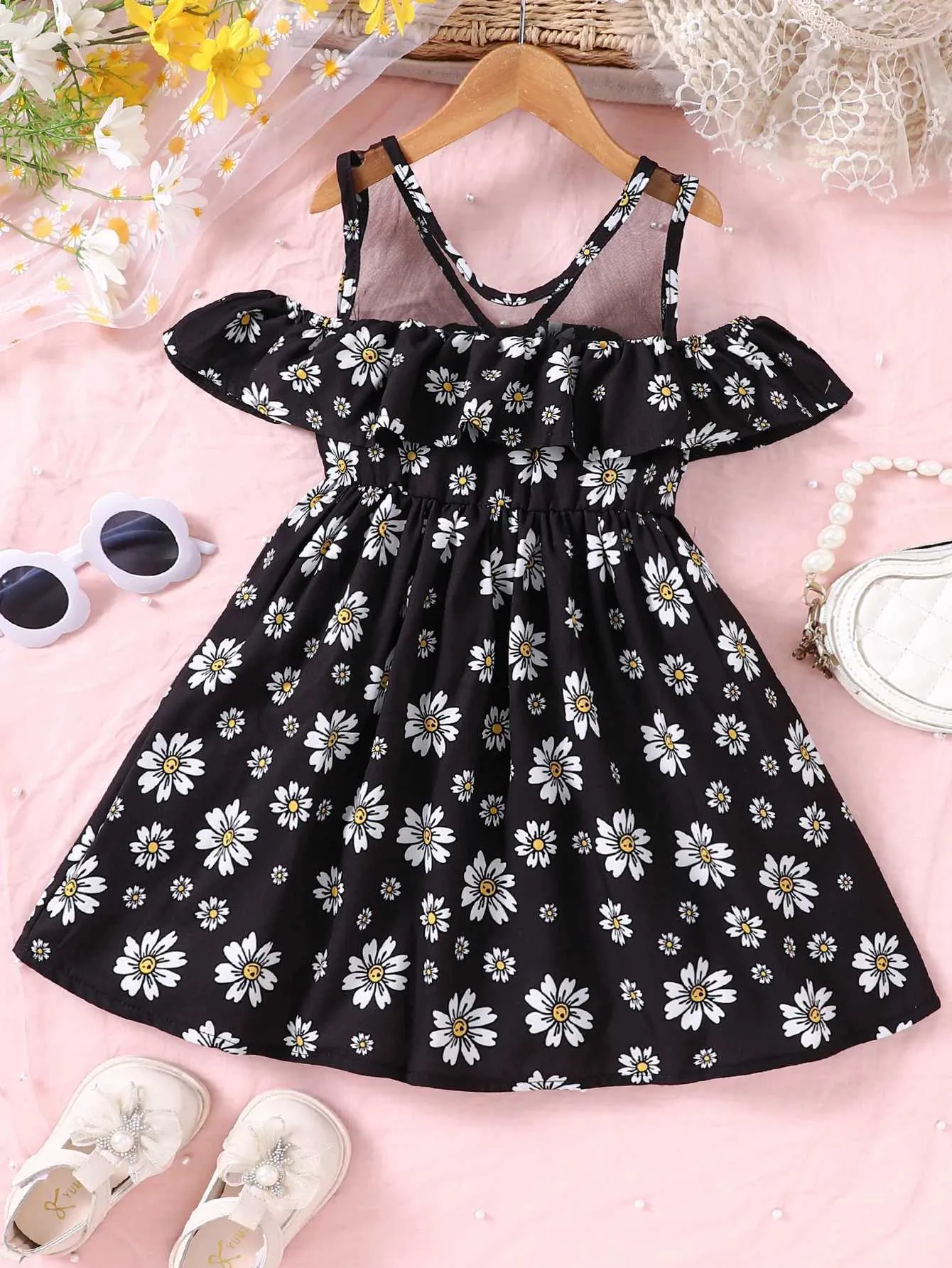 Girls Summer Casual Knee-Length Chiffon Floral Print Dress for Ages 13  Months to 6 Years from Dhgate Girl's Dresses - price 28.33