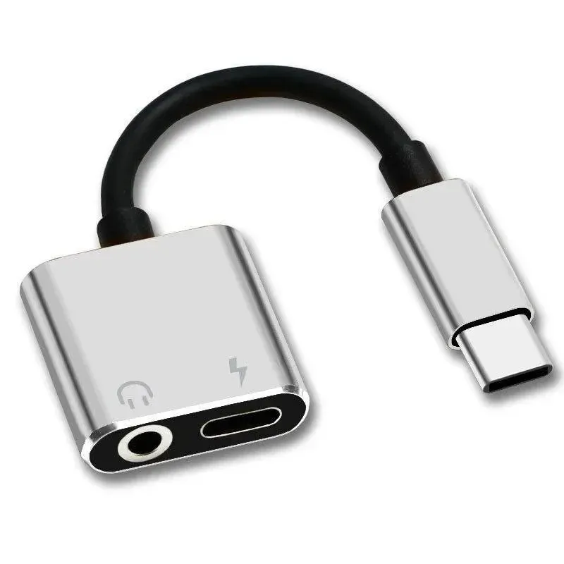 2 in 1 Typ C Kopfhörer Aux Audio -Splitter -Adapter für Xiaomi 8 9 Huawei Samsung USB C bis 3,5 -mm -Jack -Kopfhörer -Ladekonverter
