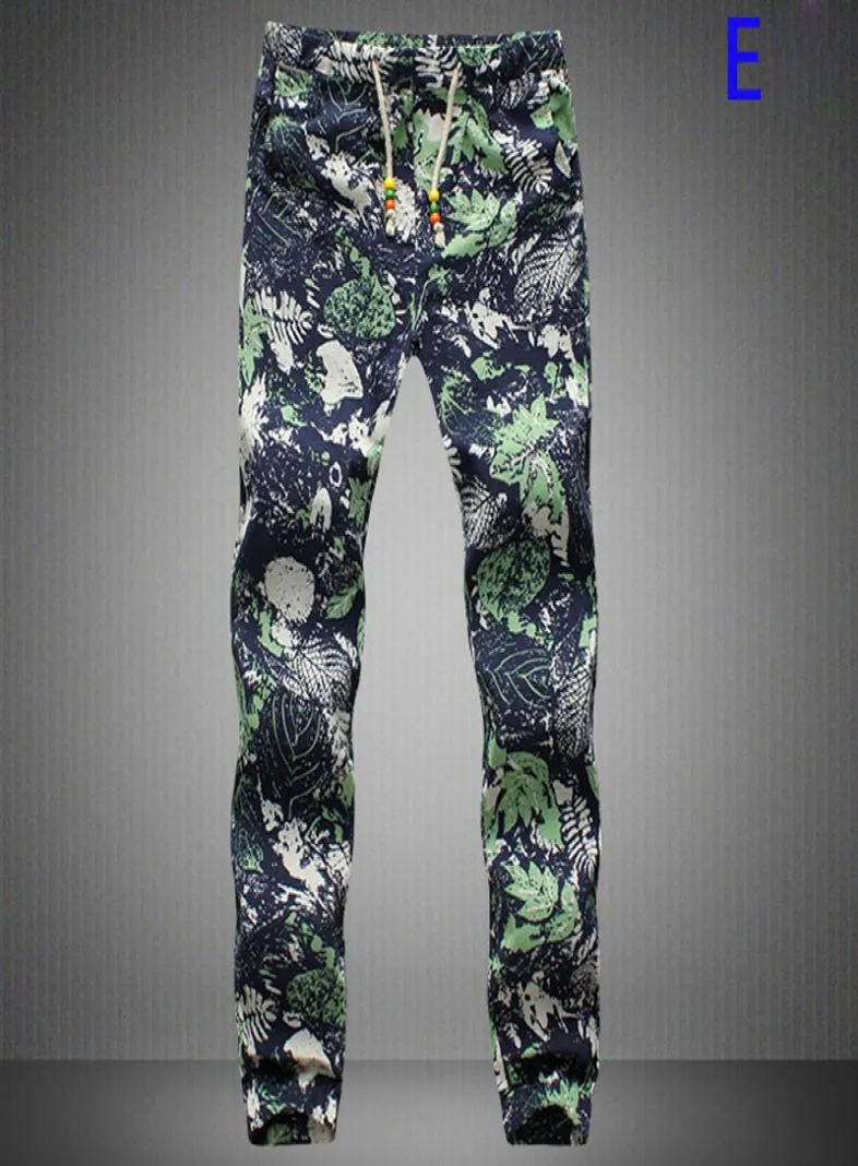 Mannen linnen broek nieuw ontwerp nieuw op die dagen broeken mannen casual versierde harem heren joggers lange stijl bloemen fz27412129823