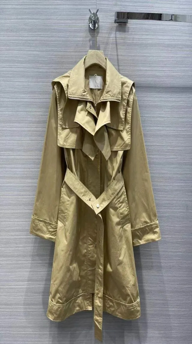 Women039s Trench Coats 2022 Spring Summer Long Sleeve Lapel Neck Jackets Designer Brand Same Style Outerwear 022171679637