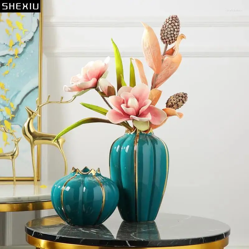 Modern Gold Plated Ceramic Vase For Flower Arrangements Modern Gold Plated Ceramic Vase For Flower Arrangements