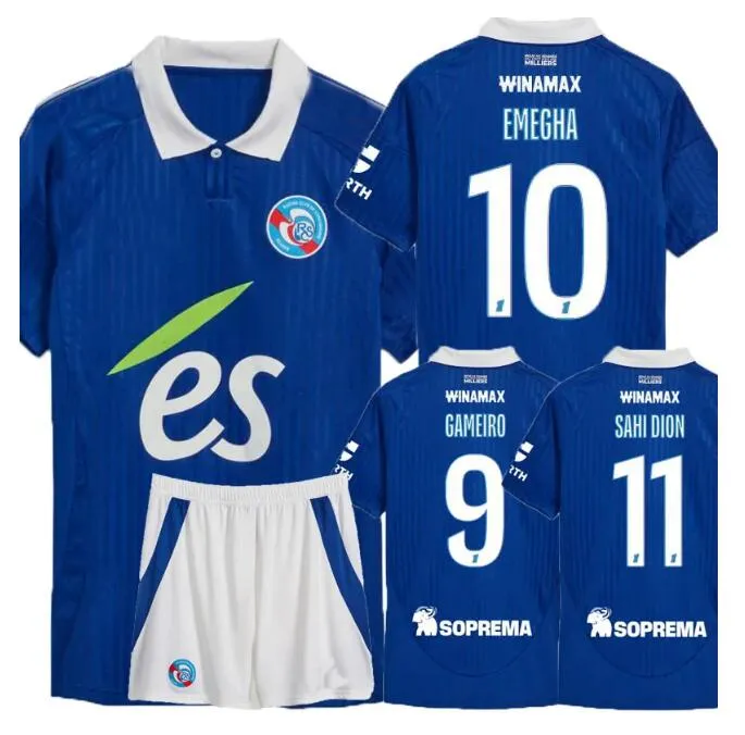 RC STRASBOURG ALSACE voetbaltruien 24 25 Bellegarde Gameiro Ajorque Maillots de foot 2024 2025 Mothiba Lienard diarra diallo Djiku Delaine Men Kids Football Shirts