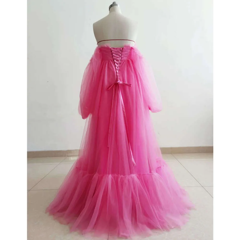 Robe de maternité rose vif / lacet en lacet Robe en tulle arrière robe photo de séance photo / robes de baby shower / tailles / couleurs personnalisées