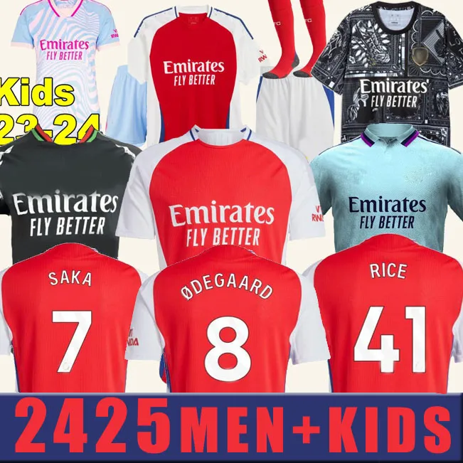 2024 2025 S-4xl G.jesus Havertz BALLOLTS DE FOOTOW 2023 Arsen Fußballhemden Thomas Trossard Rice Chemise Saliba Saka Martinelli Kit de Football Trikots