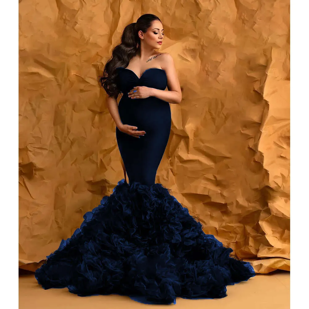 navy blue chiffon maternity dress Azazie Teton