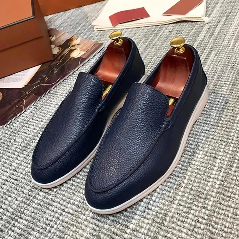 Casual Shoes Mocasines Planos de Cuero Vaca Negro Para Hombre Y Mujer Zapatillas Sin Cordones Alta Calidad 2024