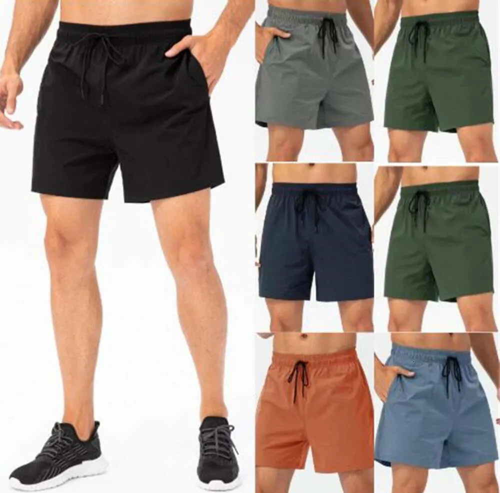 LL 2023Designer Lemons Men Yoga Sports Short Quick Dry Lu Shorts with Back Pocket Mobile Mobile Gym Ramger Jogger Pant7HS