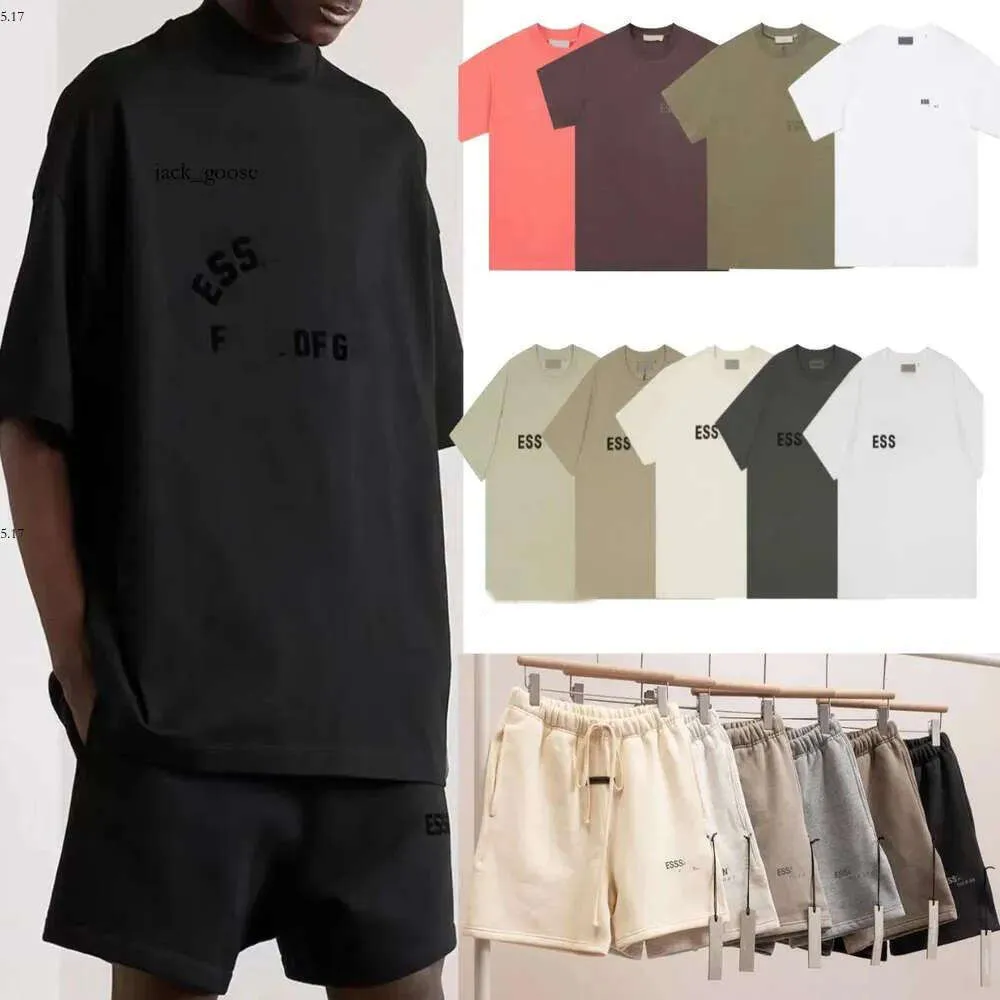 829 Fear Esse Designer T Shirt's Tshirts Klasyczna haftowana odznaka luźna bawełniana mała okrągła wyspa estenial Tshirt Essentials-clothing T-shirt SHO 215