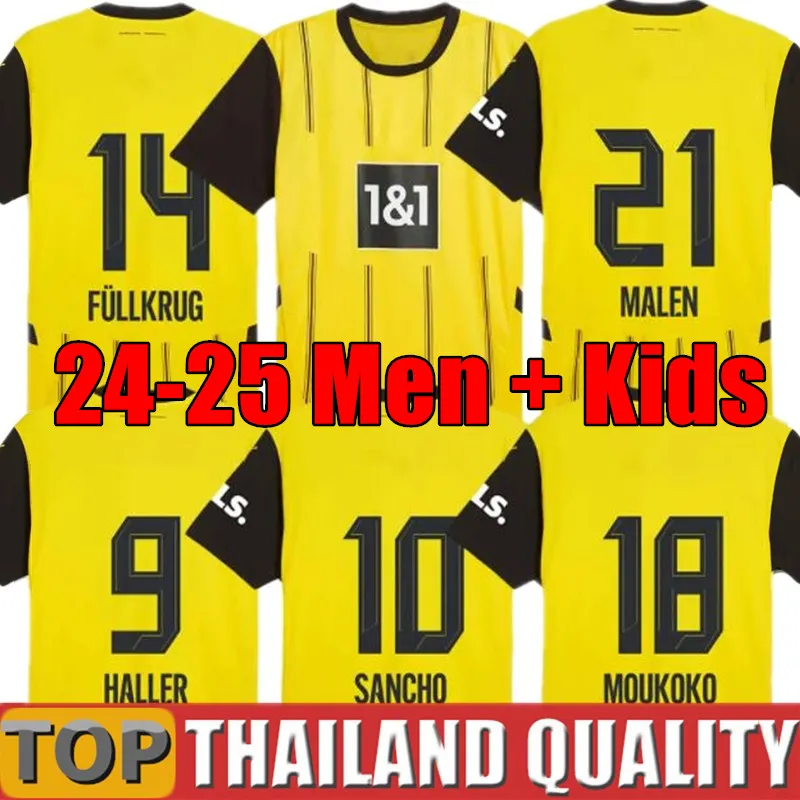 20 21 Borussia Dortmund Maillots de foot BVB HAALAND REUS 2020 ensemble de maillot de football BELLINGHAM SANCHO REUS HUMMELS BRANDT Hommes kit enfants uniformes