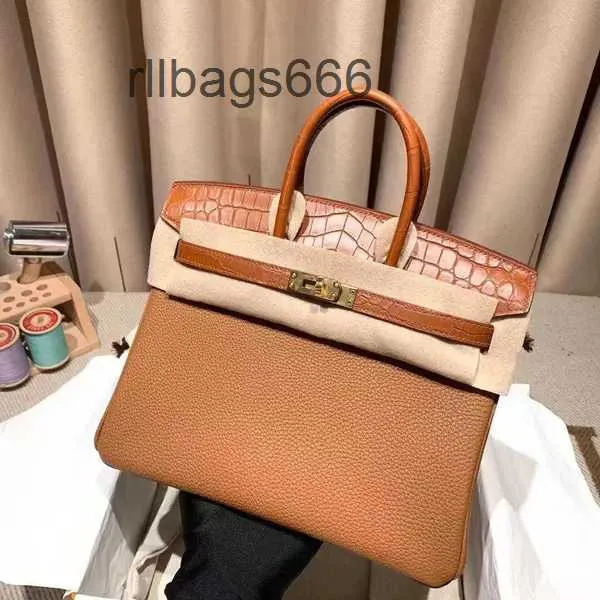 High End Leather Crocodile Pattern and Togo Lychee Patchwork Berkinns Classic Bag for Women 25 30