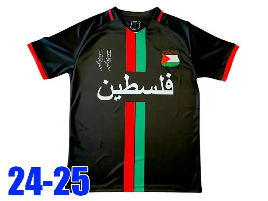 2024 25 Palestine Football Kit Home Away Black White Soccer Jersey Tops