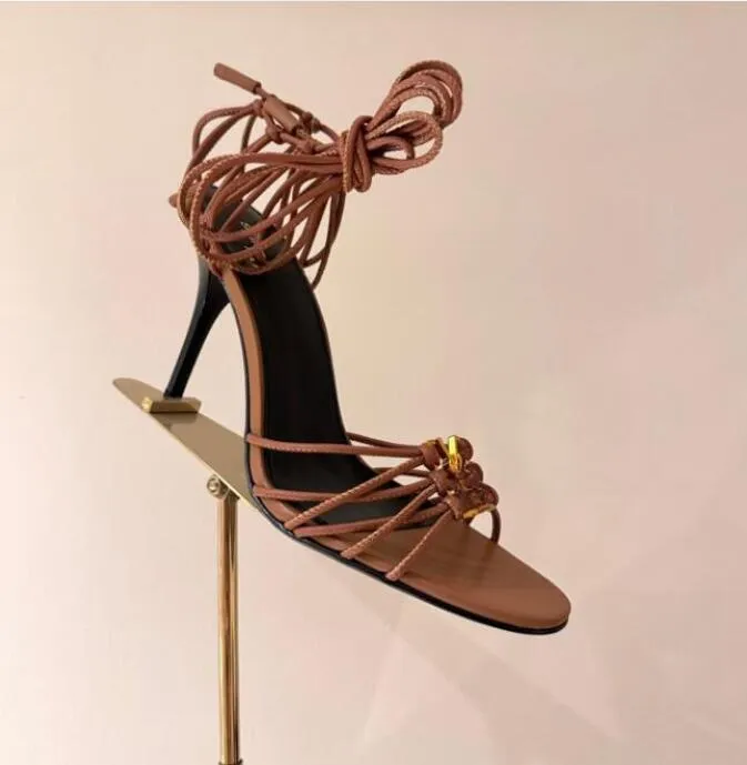 Luxury de luxe Azia Chaussures Chaussures Femme Round Toe Sangle de cheville avec boucle Fixation Talons mince
