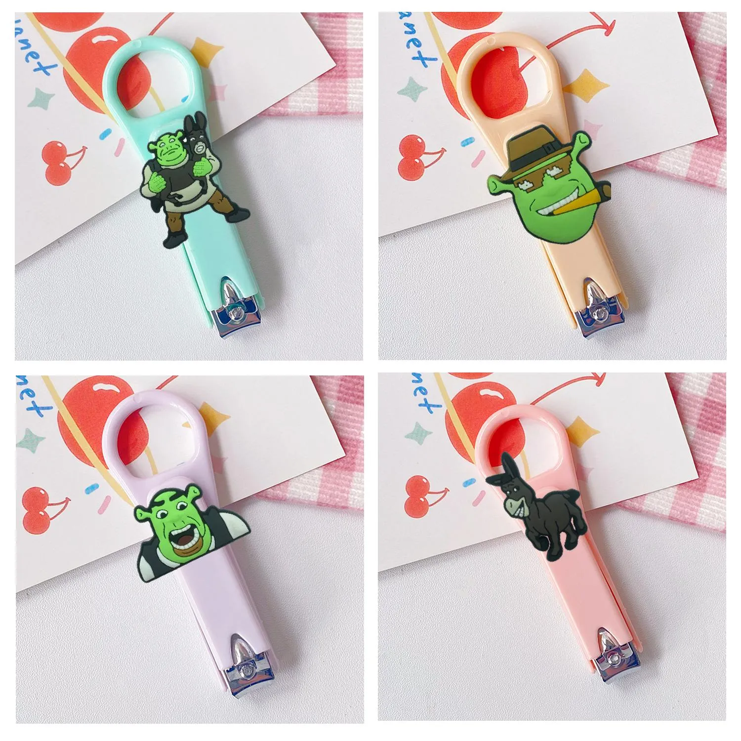 Cuticules Ciseaux Shrek Cartoon Nail Clippers Cutter en acier inoxydable pour les filles Set Creative Fingernail Kids Cute MinId Adt Household Dro OT5B6