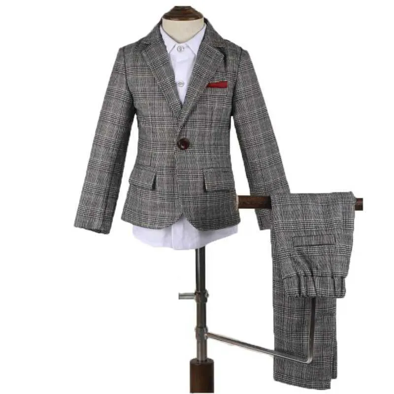 Suits School Boys Formal Wedding Party Suit Children Blazer Vest Pants 3PCS Clothing Sets Kids Performances Dance Dresses Prom Costume Y240516